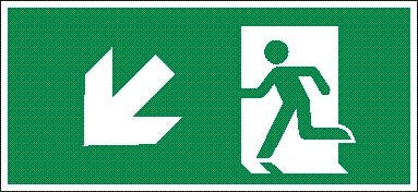 EXIT PICTO WITH BOTTOM LEFT ARROW
