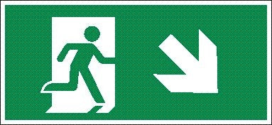 EXIT PICTO WITH BOTTOM RIGHT ARROW