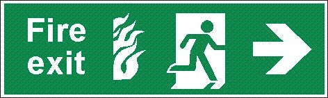 FIRE EXIT WITH PICTOS & RIGHT ARROW