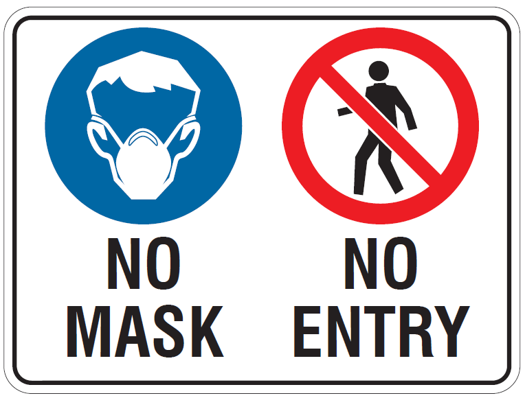 NO MASK NO ENTRY WITH PICTOS