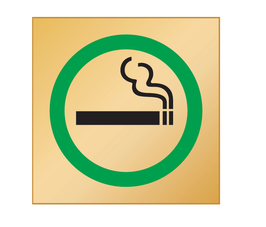 REVERSE ENGRAVED PAINT-FILLED SMOKING PERMITTED PICTO 150 X 150