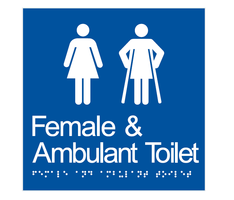 BRAILLE FEMALE & AMBULANT TOILET RESTROOM DISABLED 180 X 180