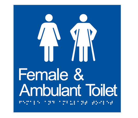 BRAILLE FEMALE & AMBULANT TOILET RESTROOM DISABLED 180 X 180