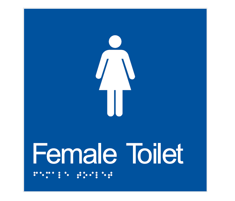 BRAILLE FEMALE TOILET RESTROOM 180 X 180