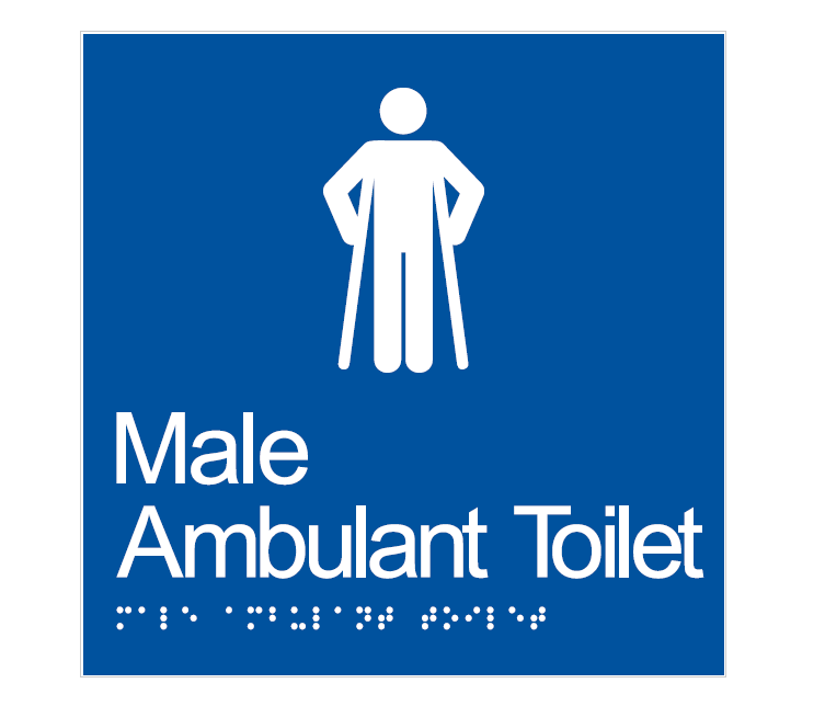 BRAILLE MALE AMBULANT TOILET RESTROOM DISABLED 180 X 180