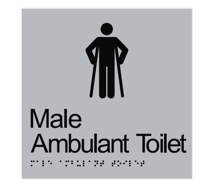 BRAILLE MALE AMBULANT TOILET RESTROOM DISABLED 180 X 180