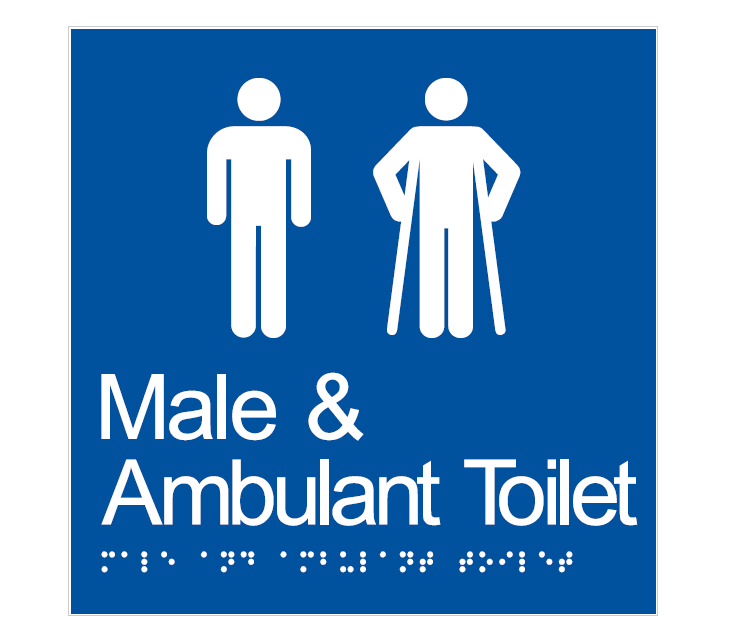 BRAILLE MALE & AMBULANT TOILET RESTROOM DISABLED 180 X 180
