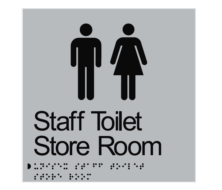 BRAILLE STAFF TOILET STORE ROOM RESTROOM 180 X 180