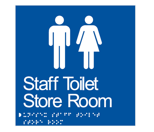 BRAILLE STAFF TOILET STORE ROOM RESTROOM 180 X 180