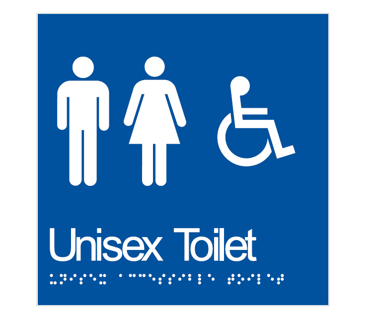 BRAILLE UNISEX TOILET RESTROOM DISABLED 180 X 180