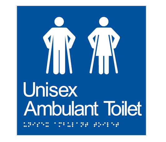 BRAILLE UNISEX AMBULANT TOILET RESTROOM DISABLED 180 X 180