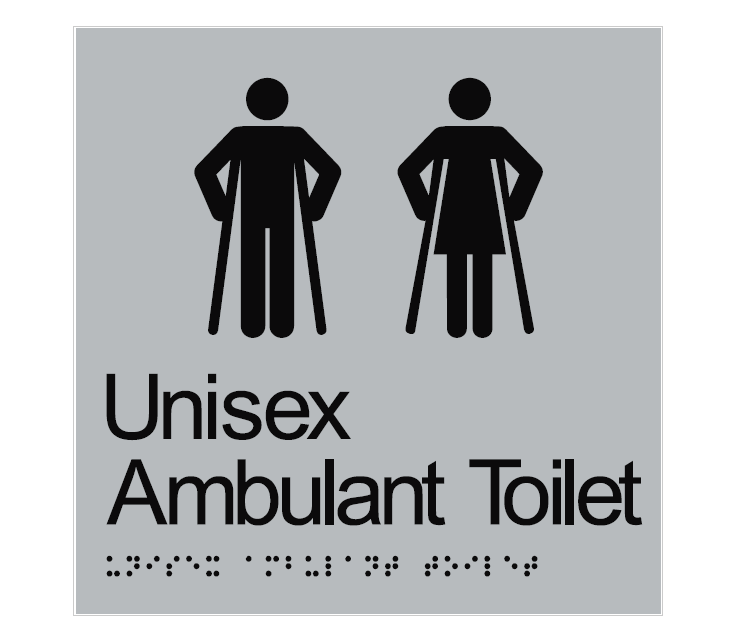 BRAILLE UNISEX AMBULANT TOILET RESTROOM DISABLED 180 X 180