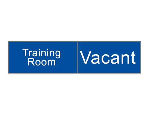 ENGRAVED IN USE / VACANT WITH "TRAINING ROOM" SLIDING PANEL