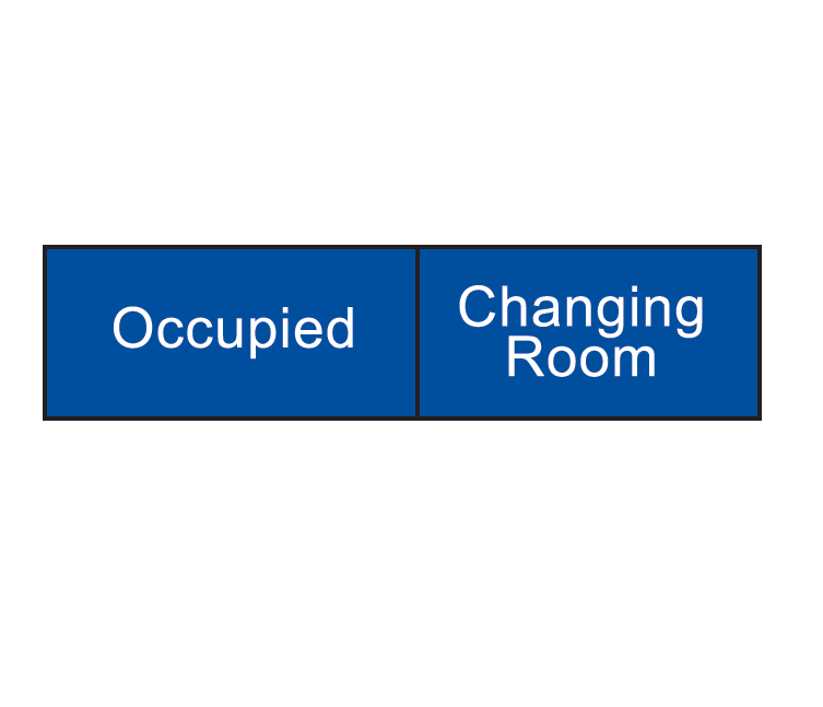 ENGRAVED OCCUPIED / VACANT WITH "CHANGING ROOM" SLIDING PANEL