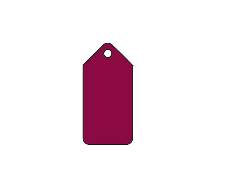 50MM X 100MM BLANK PLASTIC LAMINATE KEY TAG WITH 1 HOLE - PACK OF 10