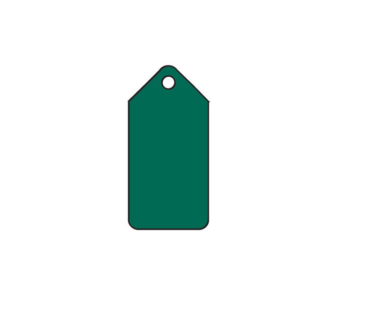 50MM X 100MM CUSTOM TEXT PLASTIC LAMINATE KEY TAG WITH 1 HOLE - PACK OF 10