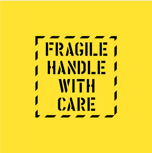 FRAGILE HAND WITH CARE STENCIL 300 X 300