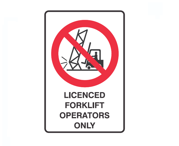 LICENCED FORKLIFT OPERATORS ONLY WITH PICTO
