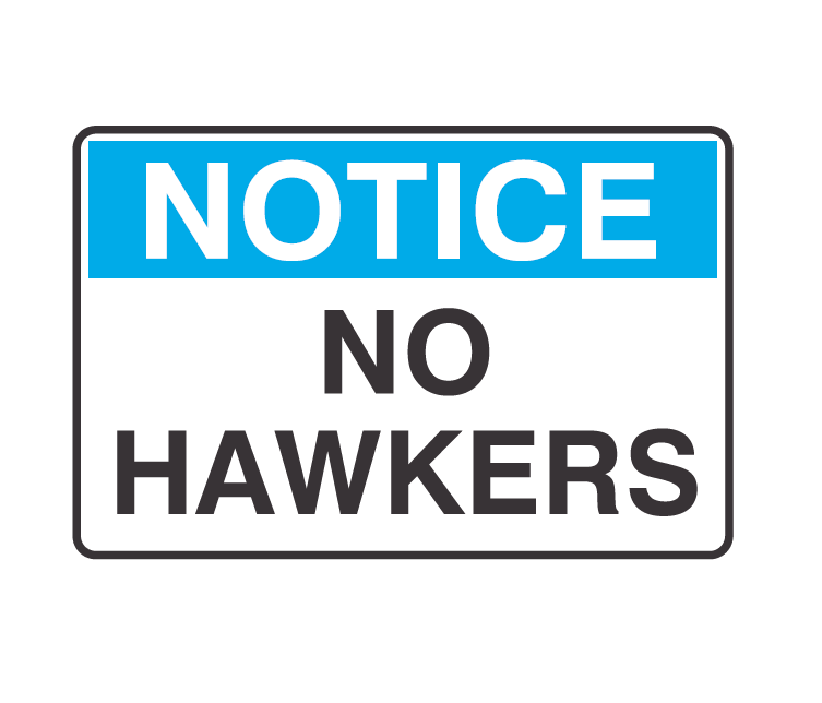 NO HAWKERS