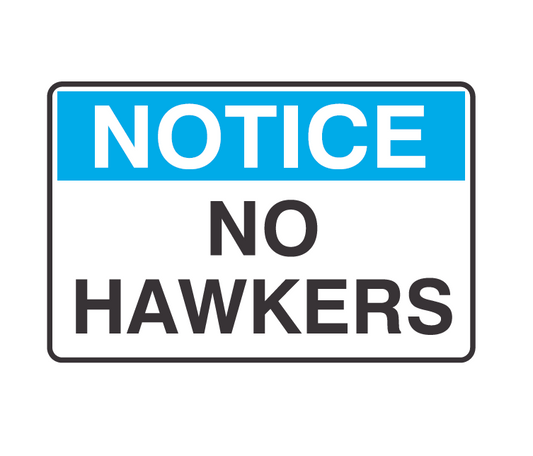 NO HAWKERS