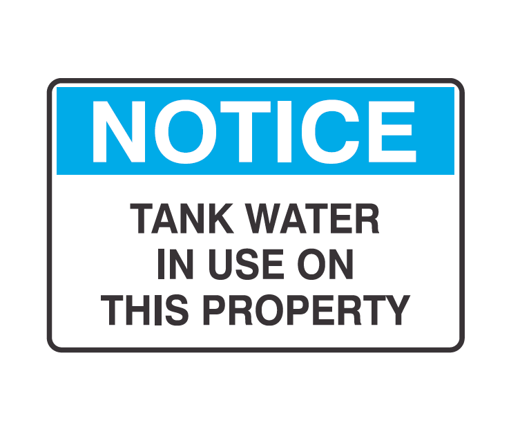 TANK WATER IN USE ON THIS PROPERTY