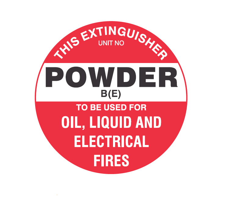 FIRE EQUIPMENT POLYPROPYLENE SIGN - POWDER B(E)