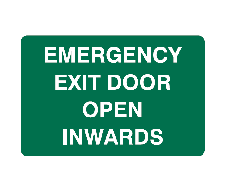 EMERGENCY EXIT DOOR OPEN INWARDS