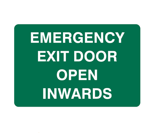 EMERGENCY EXIT DOOR OPEN INWARDS