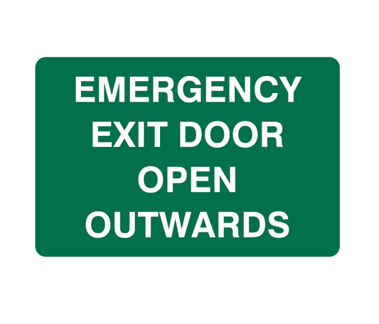 EMERGENCY EXIT DOOR OPEN OUTWARDS