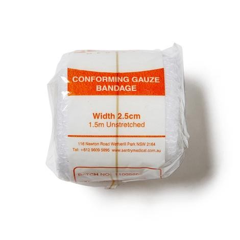 CONFORMING BANDAGE ELASTIC GAUZE 2.5CM