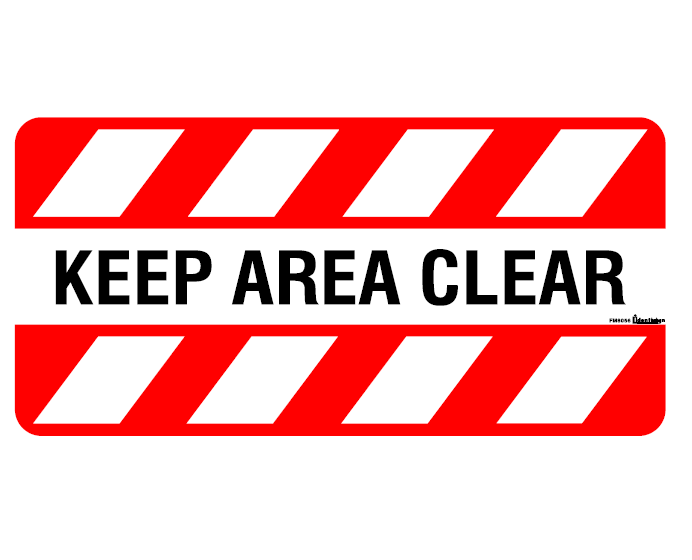 FLOOR MARKER KEEP AREA CLEAR ADHESIVE LABEL 500 X 250
