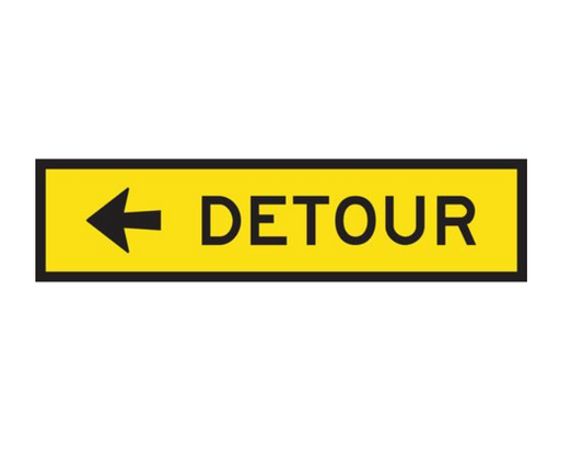 CORFLUTE DETOUR LEFT ARROW 1200 X 300