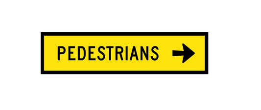 CORFLUTE PEDESTRIANS RIGHT ARROW 1200 X 300