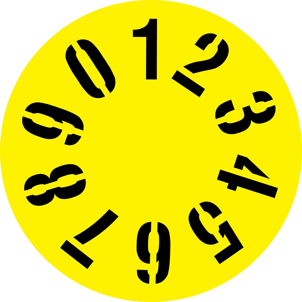 CLOCK FACE STENCIL 0 - 9 50MM