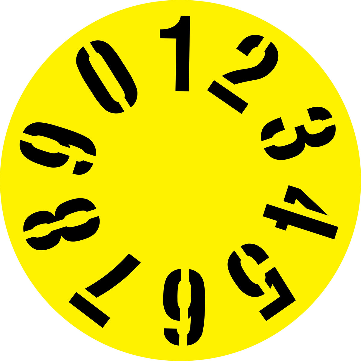 CLOCK FACE STENCIL 0 - 9 75MM