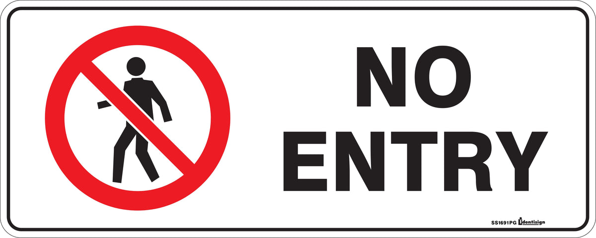 NO ENTRY AUTHORISED PERSONS ONLY WITH PICTO
