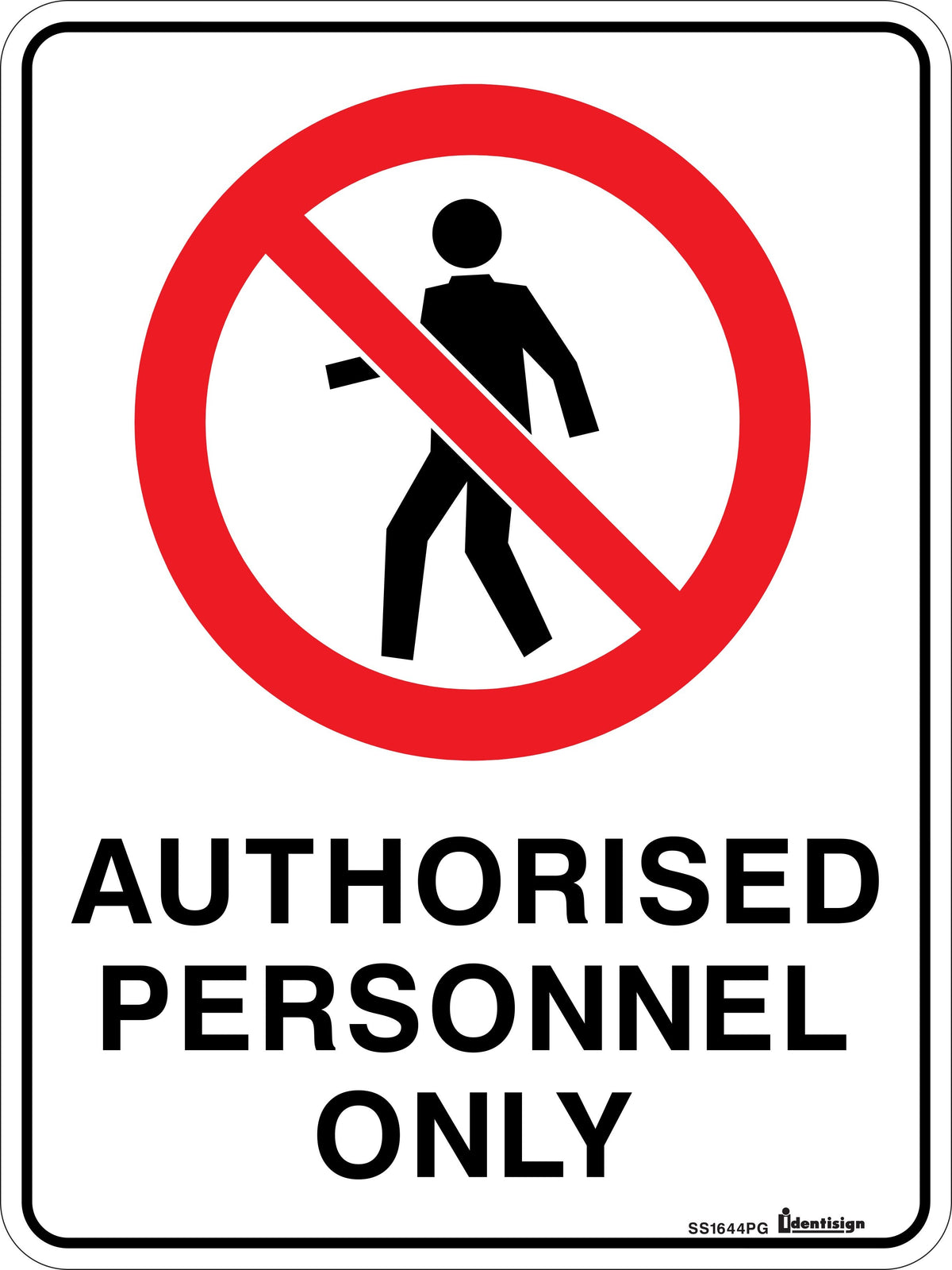 AUTHORISED PERSONNEL ONLY WITH PICTO
