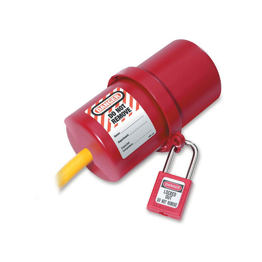ROTATING LARGE ELECTRICAL PLUG LOCKOUT