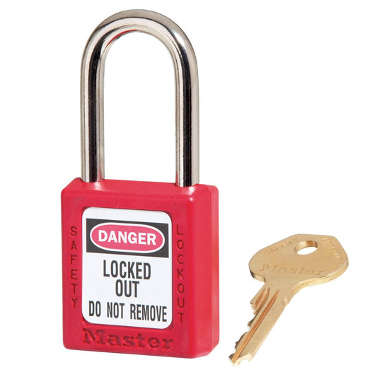 Masterlock 0410 Safety Padlock - Keyed Different 38MM - RED
