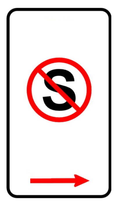 NO STANDING PICTO WITH ARROW 225 X 450