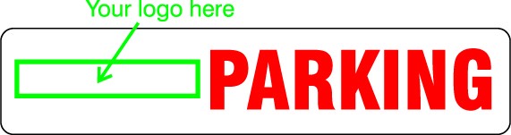 CUSTOM LOGO PARKING SIGN COLOURBOND METAL 600 X 125