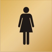REVERSE ENGRAVED PAINT-FILLED FEMALE PICTO RESTROOM 150 X 150