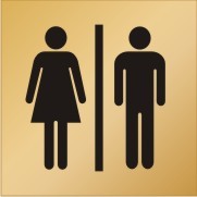REVERSE ENGRAVED PAINT-FILLED UNISEX PICTO RESTROOM 150 X 150
