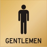 REVERSE ENGRAVED PAINT-FILLED GENTLEMEN WITH MALE PICTO RESTROOM 150 X 150