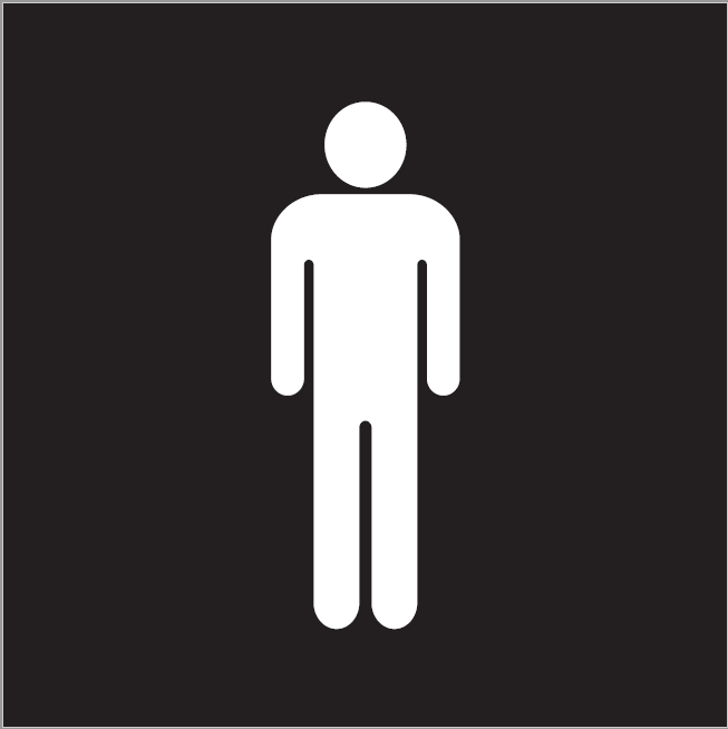 ENGRAVED MALE PICTO RESTROOM 150 X 150