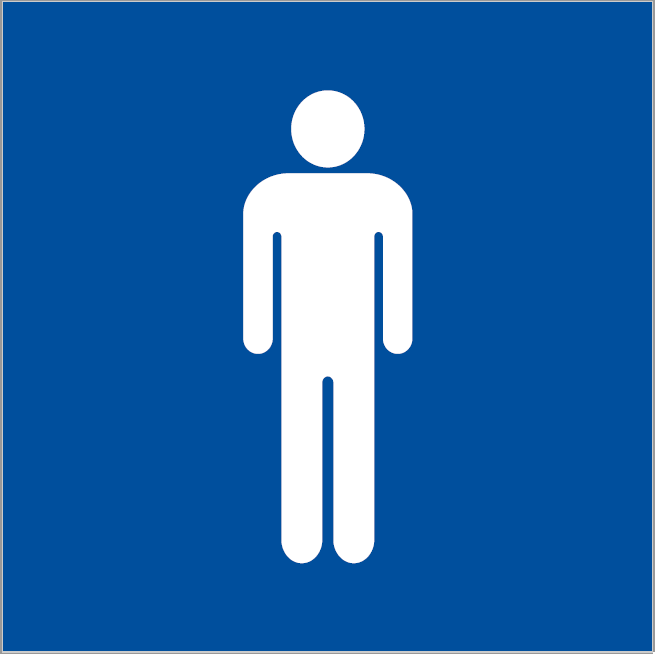 ENGRAVED MALE PICTO RESTROOM 150 X 150
