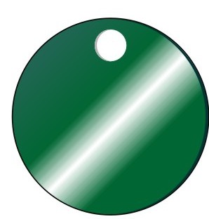 BLANK 1.2MM ANODISED ALUMINIUM TAG - PACK OF 20 - GREEN