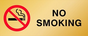 REVERSE ENGRAVED PAINT-FILLED NO SMOKING WITH PICTO 290 X 120