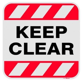 FLOOR MARKER KEEP CLEAR ADHESIVE LABEL 500 X 500