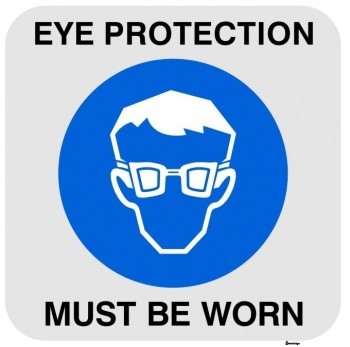 FLOOR MARKER EYE PROTECTION MUST BE WORK WITH PICTO ADHESIVE LABEL 500 X 500